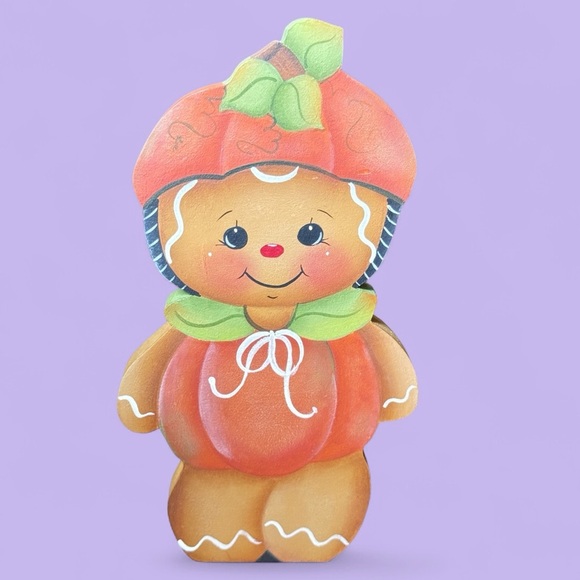 Jackie Bellamy Signed Halloween Shelf Sitter Set Pumpkin & Ghost MDF Cutouts - Picture 5 of 14